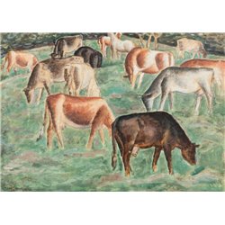 Коровы на лугу - Модульная картины, Репродукции, Декоративные панно, Декор стен