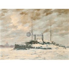 Картина на холсте по фото Модульные картины Печать портретов на холсте Корабль зимой