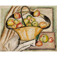 Картина на холсте по фото Модульные картины Печать портретов на холсте Корзина с яблоками