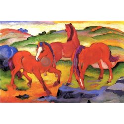 Красные лошади - Модульная картины, Репродукции, Декоративные панно, Декор стен