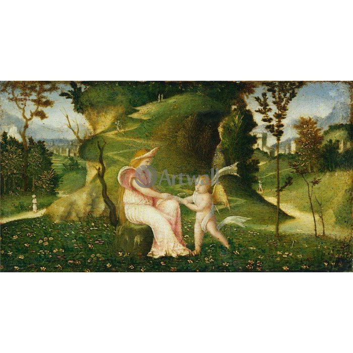 Картина Джорджоне «Круг Джорджоне - Венера и Амур в пейзаже»