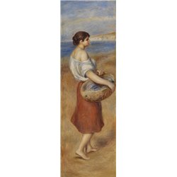 Девушка с корзиной с рыбой
