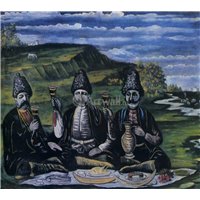Портреты картины репродукции на заказ - Кутеж трех князей на лужайке