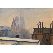 Картина на холсте по фото Модульные картины Печать портретов на холсте Крыши Парижа