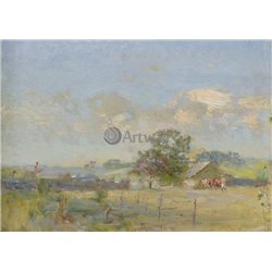 Летний пейзаж с коровами - Модульная картины, Репродукции, Декоративные панно, Декор стен