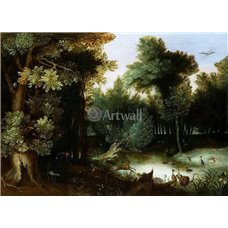 Картина на холсте по фото Модульные картины Печать портретов на холсте Лесной пейзаж с охотником