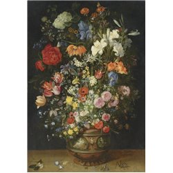 Лилии, тюльпаны, розы и другие цветы в вазе - Модульная картины, Репродукции, Декоративные панно, Декор стен