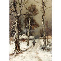 Дорога домой через зимний лес