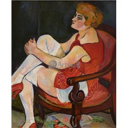 Женщина в белых чулках