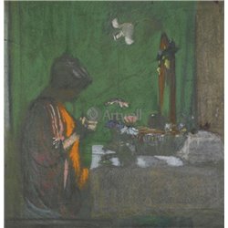Мадам Хессель в ванной комнате - Модульная картины, Репродукции, Декоративные панно, Декор стен
