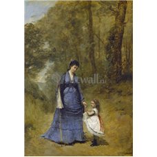Картина на холсте по фото Модульные картины Печать портретов на холсте Мадам Стумпф с дочерью