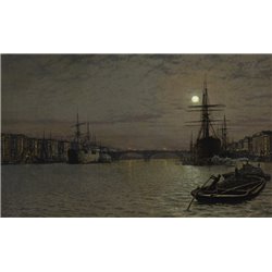 Лондонский мост ночью - Модульная картины, Репродукции, Декоративные панно, Декор стен