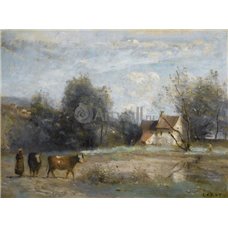 Картина на холсте по фото Модульные картины Печать портретов на холсте Люзанси, крестьянкие дома на берегу