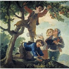 Картина на холсте по фото Модульные картины Печать портретов на холсте Мальчики, собирающие фрукты