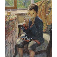 Портреты картины репродукции на заказ - Мальчик, пьющий чай