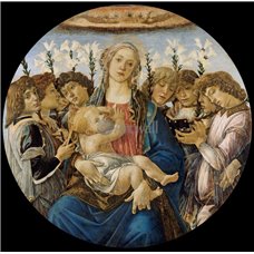 Картина на холсте по фото Модульные картины Печать портретов на холсте Мария с младенцем и поющие ангелы