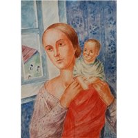 Портреты картины репродукции на заказ - Мать и дитя