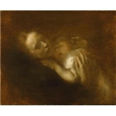 Картина на холсте по фото Модульные картины Печать портретов на холсте Мать и спящее дитя