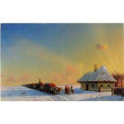 Зимний караван в украинской степи