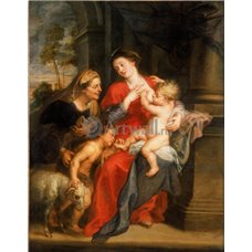 Картина на холсте по фото Модульные картины Печать портретов на холсте Мадонна с младенцем, св.Елизаветой и юным Иоанном Крестителем