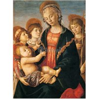 Портреты картины репродукции на заказ - Мадонна с младенцем, двумя ангелами и юным Иоанном Крестителем