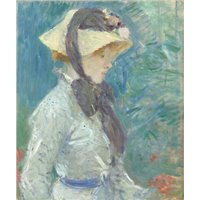 Молодая женщина в соломенной шляпе