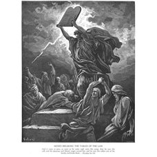 Картина на холсте по фото Модульные картины Печать портретов на холсте Моисей разбивает скрижали с Законом, Ветхий Завет