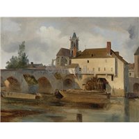 Портреты картины репродукции на заказ - Море-сюр-Луан, мост и церковь