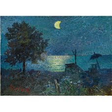 Картина на холсте по фото Модульные картины Печать портретов на холсте Море ночью