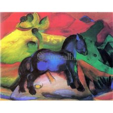 Картина на холсте по фото Модульные картины Печать портретов на холсте Маленькая синяя лошадка