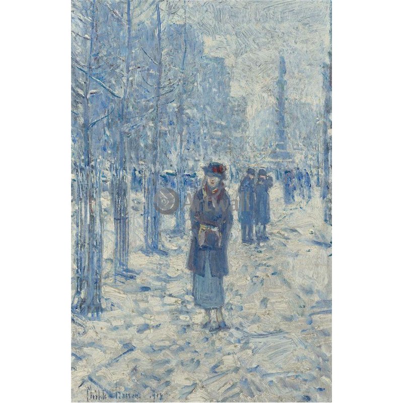 Китти, гуляющая в снежный день