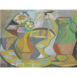 Натюрморт с кувшином и вазой с фруктами - Модульная картины, Репродукции, Декоративные панно, Декор стен
