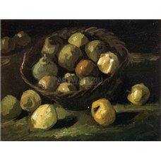 Картина на холсте по фото Модульные картины Печать портретов на холсте Натюрморт с корзиной с яблоками