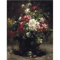 Натюрморт с красными и белыми розами - Модульная картины, Репродукции, Декоративные панно, Декор стен