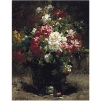 Портреты картины репродукции на заказ - Натюрморт с красными и белыми розами