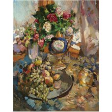 Картина на холсте по фото Модульные картины Печать портретов на холсте Натюрморт с цветами и фруктами
