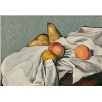 Портреты картины репродукции на заказ - Натюрморт с персиками и грушами