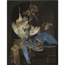 Картина на холсте по фото Модульные картины Печать портретов на холсте Натюрморт с охотничьими принадлежностями и мертвой птицей