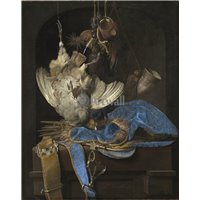 Портреты картины репродукции на заказ - Натюрморт с охотничьими принадлежностями и мертвой птицей