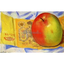 Картина на холсте по фото Модульные картины Печать портретов на холсте Натюрморт с яблоком и купюрой