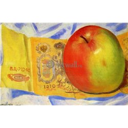 Натюрморт с яблоком и купюрой - Модульная картины, Репродукции, Декоративные панно, Декор стен