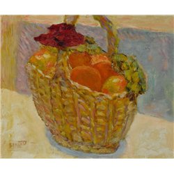 Корзина с апельсинами и розами