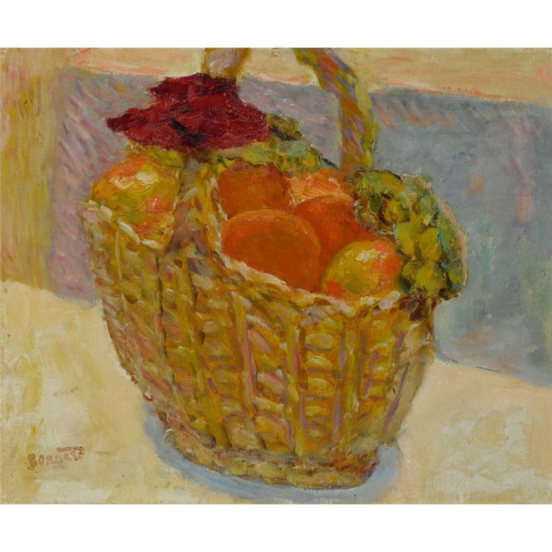 Корзина с апельсинами и розами