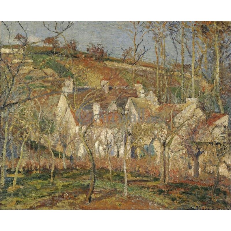 Красные крыши, околица, зима