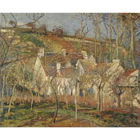 Красные крыши, околица, зима