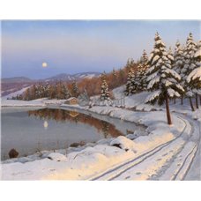 Картина на холсте по фото Модульные картины Печать портретов на холсте Озеро под луной