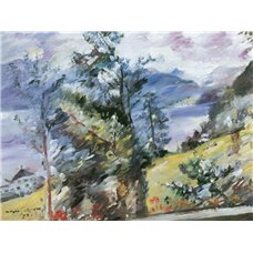 Картина на холсте по фото Модульные картины Печать портретов на холсте Озеро Вальхен, вид на Веттерштейн