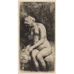 Купальщица, моющая ноги в ручье
