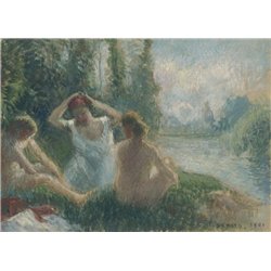 Купальщицы на берегу реки