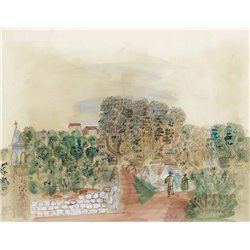 Оливковые деревья и часовня - Модульная картины, Репродукции, Декоративные панно, Декор стен